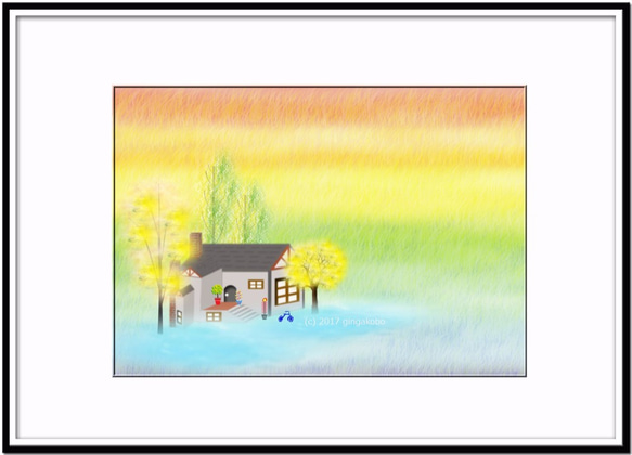 「草原の我が家」イラストA4サイズポスターNo.268　 1枚目の画像