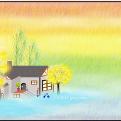 「草原の我が家」イラストA4サイズポスターNo.268　 2枚目の画像
