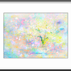 「春の園」　ほっこり癒しのイラストA4サイズポスターNo.654 1枚目の画像