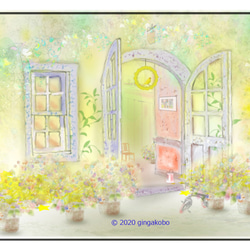 「のどけき春咲に」　ほっこり癒しのイラストA4サイズポスター　　　No.717 3枚目の画像