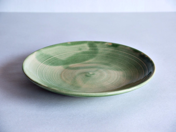 綠色釉皿＃PL-7 第1張的照片