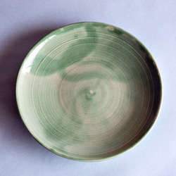綠色釉皿＃PL-7 第2張的照片