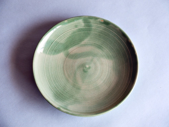 綠色釉皿＃PL-7 第2張的照片