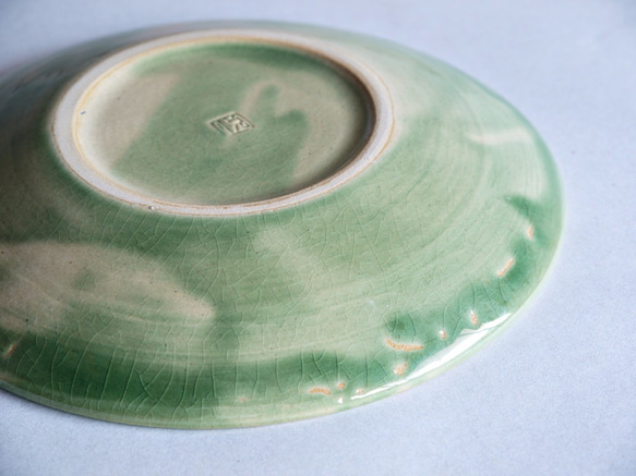 綠色釉皿＃PL-7 第5張的照片