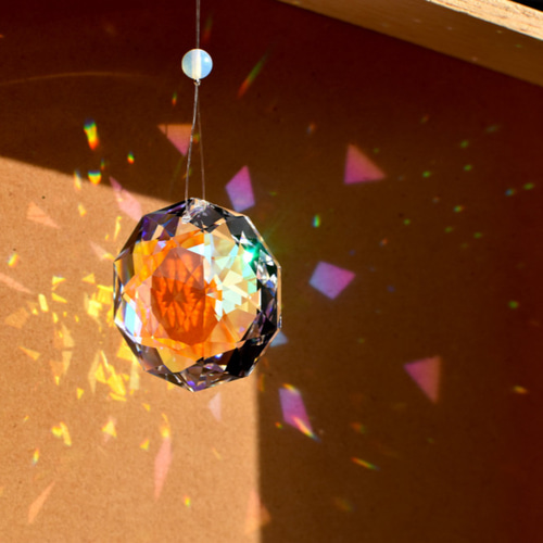 ブルーABダリア❤︎黄色オレンジ サンキャッチャー スワロフスキー