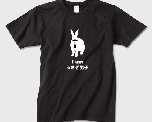 All Purpose Rabbit HANTO-USAGI 長袖Tシャツ　M うさぎTシャツ「Iamうさぎ男子」メンズ半袖 Tシャツ・カットソー