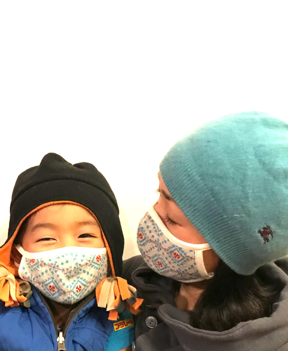 限定品♡冬マスク♡ノルディック柄♡アジャスター付きパイピングマスク 7枚目の画像