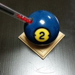 本物ビリヤードボール加工 ペンたて 台座付 2番 ペン・筆記用具