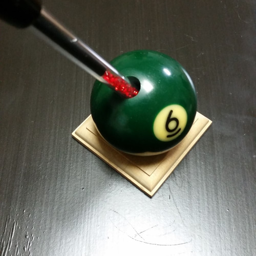 本物ビリヤードボール加工 ペンたて 台座付 6番 ペン・筆記用具 B.B