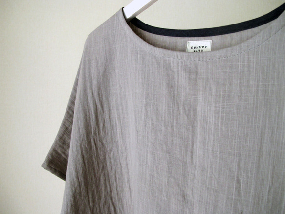 ダブルガーゼ（綿100%）のシャツ（グレー） 5枚目の画像