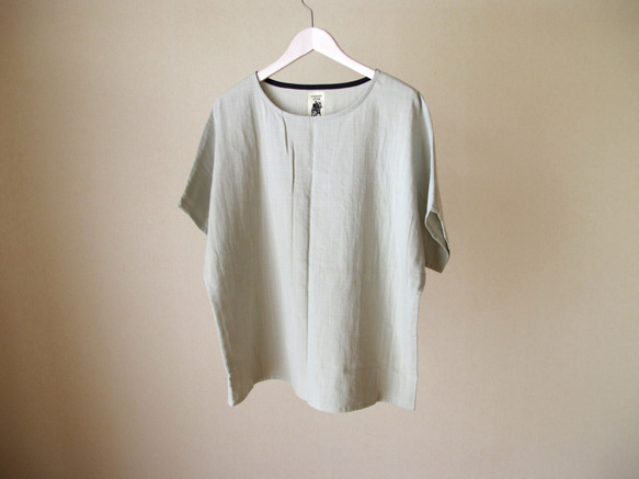 ダブルガーゼ（綿100%）のシャツ（ミント） 5枚目の画像
