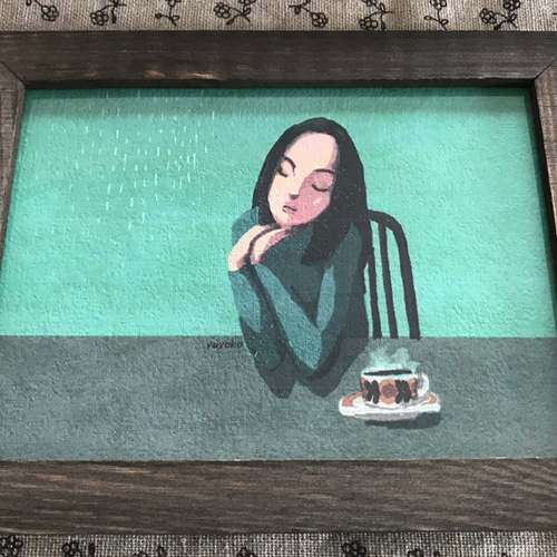 額付き複製画「The day when it rains is Jazz.」#ジャズ #雨