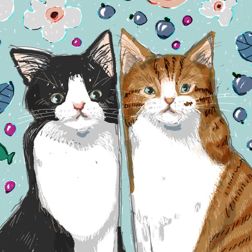 額付き複製画「Dear cat」#かわいい #イラスト #猫 #北欧