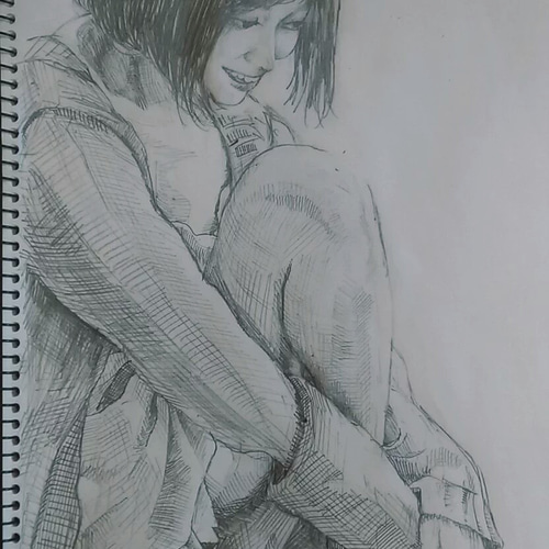 ペコページ　原画　絵画　似顔絵　イラスト　ドローイング　インテリア　絵画 Amazon.co.jp: 従兄弟 猫 原画 絵画 イラスト ドローイング