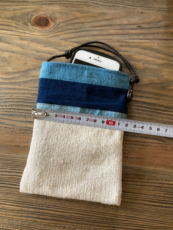 織布サブバッグ　小物ケース　携帯ケース 6枚目の画像
