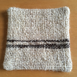 コースター 手紡ぎ手織り　ホームスパン 3枚目の画像