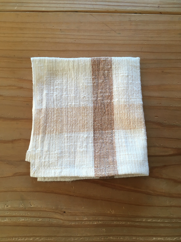 手織りハンカチ&敷物   綿 4枚目の画像