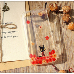 iPhoneX iPhone8/7/6S/5/SE/Plus 押し花 ケース 多機種対応 スマホケース 1枚目の画像