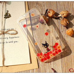 iPhoneX iPhone8/7/6S/5/SE/Plus 押し花 ケース 多機種対応 スマホケース 3枚目の画像