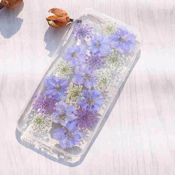 iPhoneX iPhone8/7/6S/5/SE/Plus 押し花 ケース 多機種対応 スマホケース F001 2枚目の画像