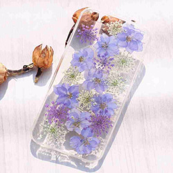 iPhoneX iPhone8/7/6S/5/SE/Plus 押し花 ケース 多機種対応 スマホケース F001 4枚目の画像