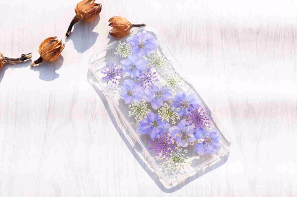 iPhoneX iPhone8/7/6S/5/SE/Plus 押し花 ケース 多機種対応 スマホケース F001 5枚目の画像