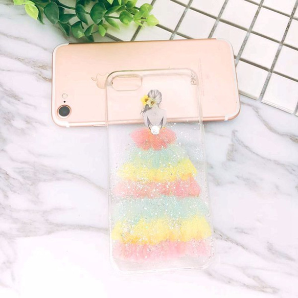 iPhoneX iPhone8/7/6S/5/SE/Plus 押し花 ケース 多機種対応 スマホケース F002 1枚目の画像