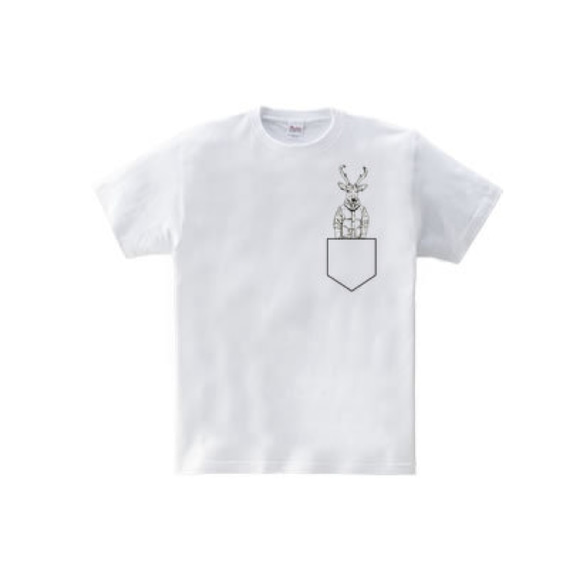 Deer pocket（5.6oz Tシャツ） 1枚目の画像