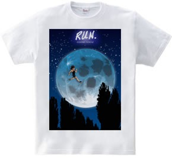 月までRUN（ヘビーウェイトTシャツ white・gray） 1枚目の画像