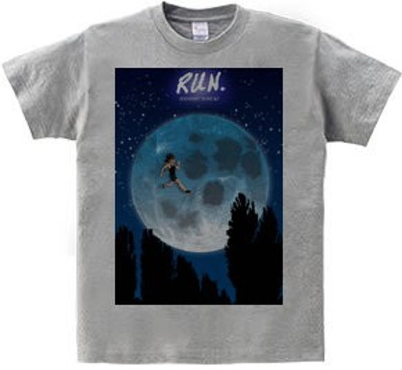 月までRUN（ヘビーウェイトTシャツ white・gray） 2枚目の画像