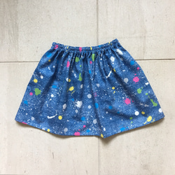 ペイントデニムプリントスカート☆ブリーチ 1枚目の画像