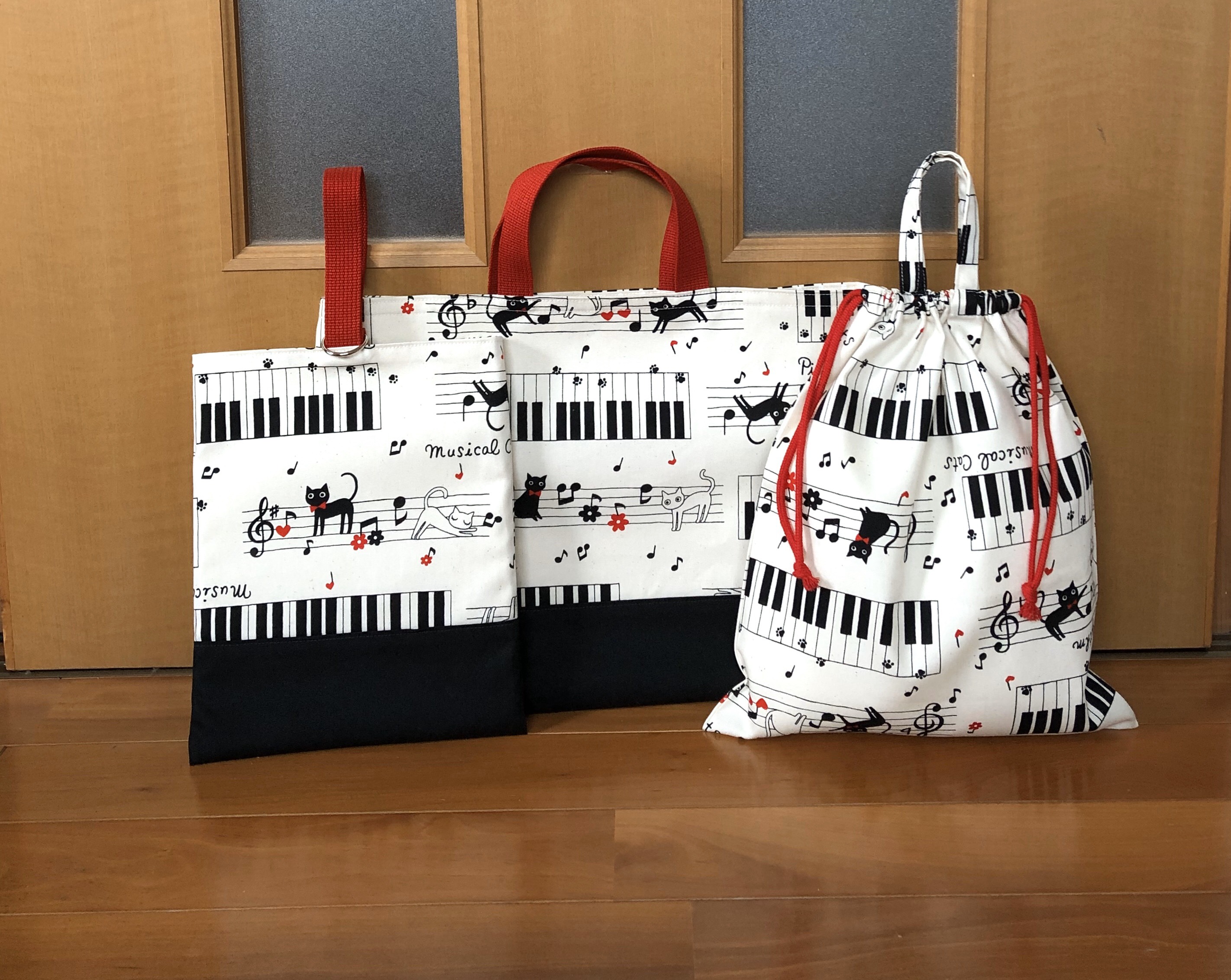 入園入学セット☆ネコとピアノ　キナリ