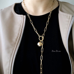 surgecalstainles chain necklace ball charm/gold/金属アレルギー対応　 4枚目の画像