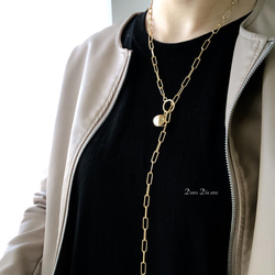 surgecalstainles chain necklace ball charm/gold/金属アレルギー対応　 5枚目の画像