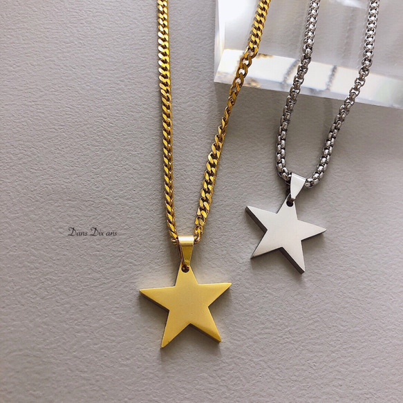 stainless star long  pendantnecklace  金属アレルギー対応 1枚目の画像