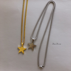 stainless star long  pendantnecklace  金属アレルギー対応 3枚目の画像