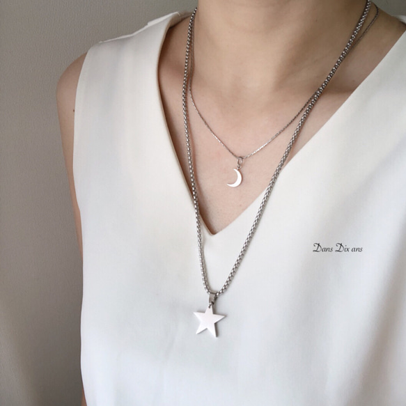 stainless star long  pendantnecklace  金属アレルギー対応 9枚目の画像