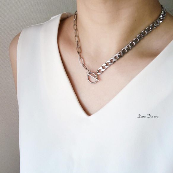 surgecalstainless  chain×Figarochain  necklace / 金属アレルギー対応 1枚目の画像
