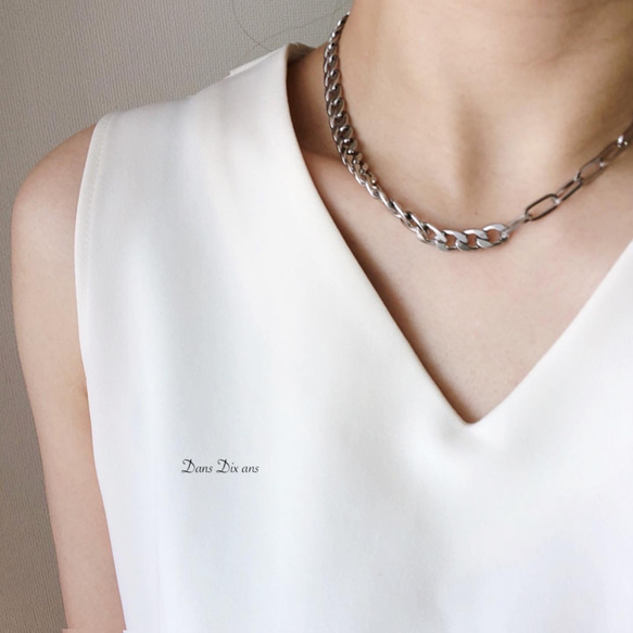 surgecalstainless  chain×Figarochain  necklace / 金属アレルギー対応 2枚目の画像