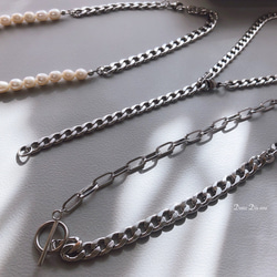 surgecalstainless  chain×Figarochain  necklace / 金属アレルギー対応 6枚目の画像