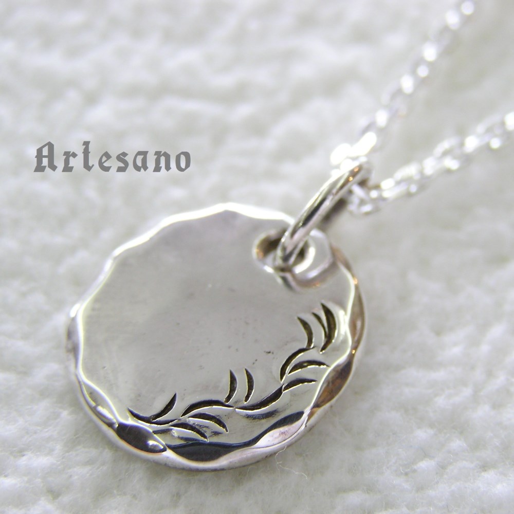 *＊刻印無料＊*　唐草プレート ペンダント(S)　*Artesano*
