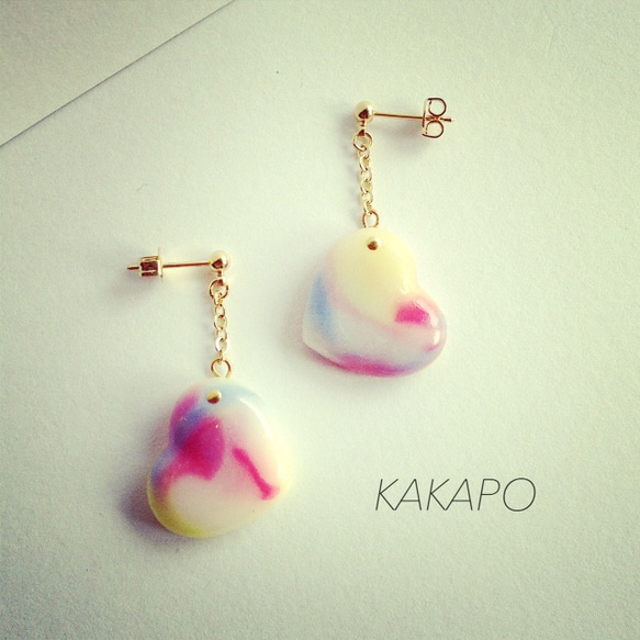 Many color mix heart long pierce (NO. 494) 1枚目の画像