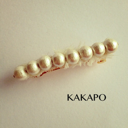 miki様　Cotton pearl barrette (NO.141) 2枚目の画像