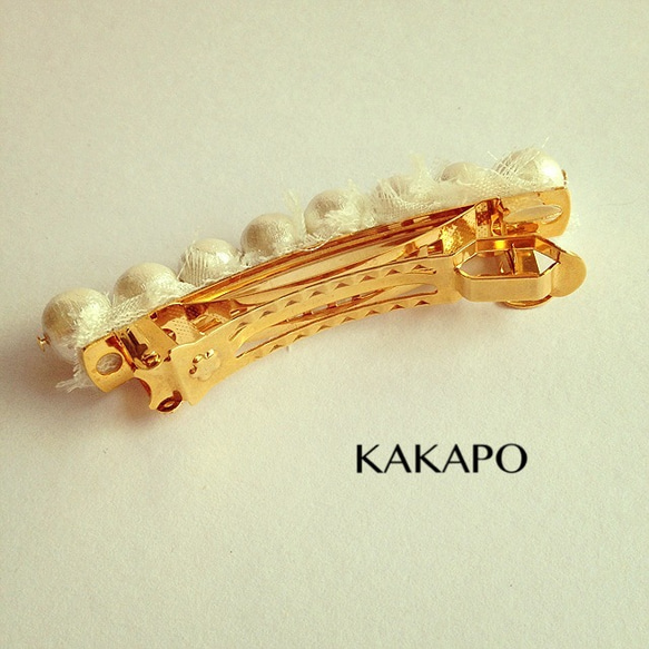 miki様　Cotton pearl barrette (NO.141) 3枚目の画像