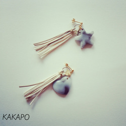 Heart × Star fringe pierce (NO.358) 2枚目の画像