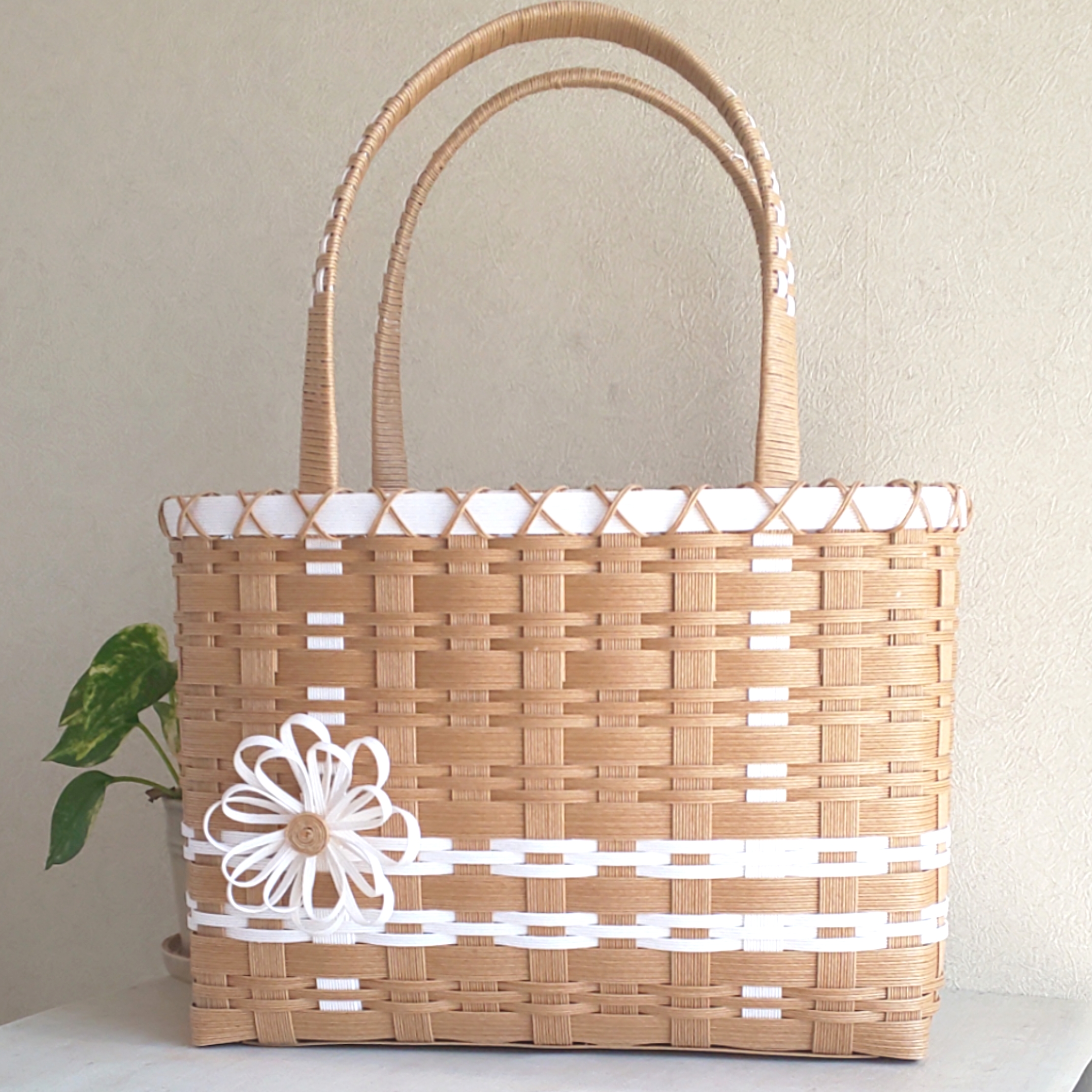 ☆ Pena ca doo ☆ 籠 カゴバック 花モチーフ　かごバッグ seveta-0.jpg