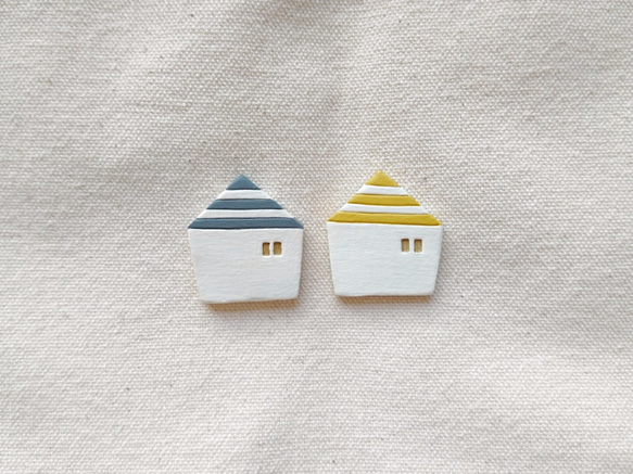 ボーダー屋根のおうちブローチ 3枚目の画像