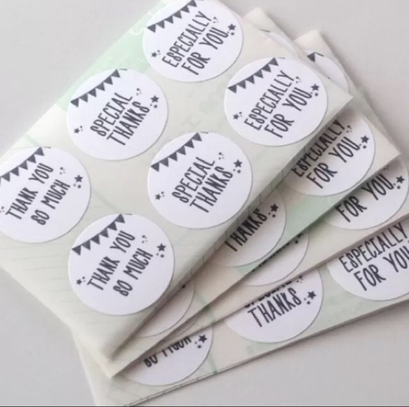 No.122 リボン付きサンキューシール クリスマス リボンシール ギフトシール