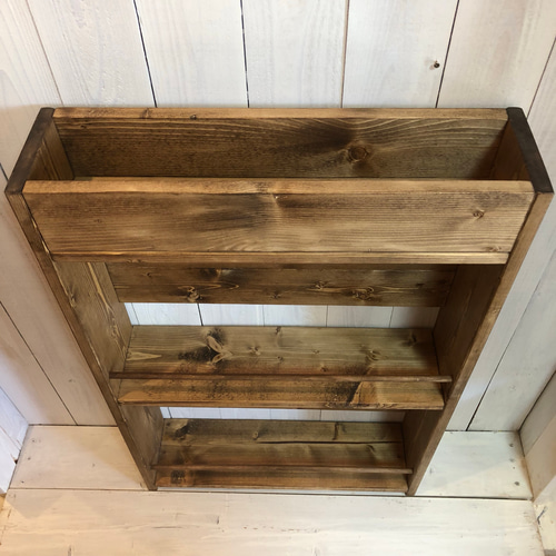 カフェ風マガジンラック 本棚・絵本棚・マガジンラック 木工作家