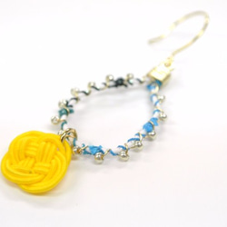 【再次上架】Furur水滴耳環（藍色×黃色） 第3張的照片